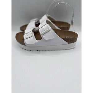 Birkenstock Arizona Sandals Flex Platform Birko Flor White Vacay  8 US 39 EU New
